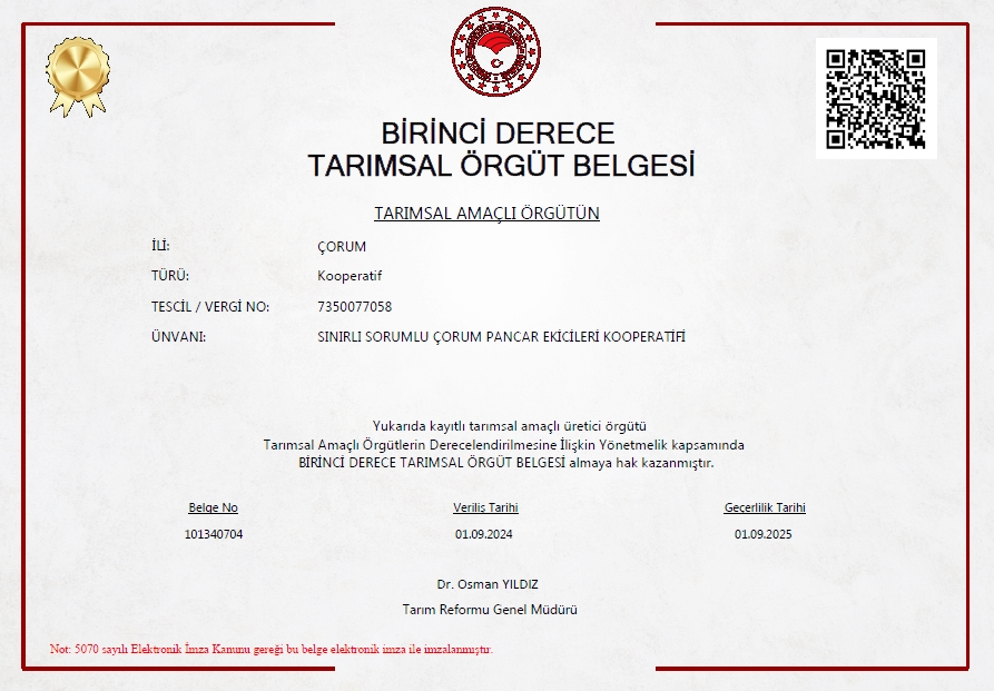 PANKOBÄ°RLÄ°K, BÄ°RÄ°NCÄ° DERECE TARIMSAL Ã–RGÃœT OLDU!