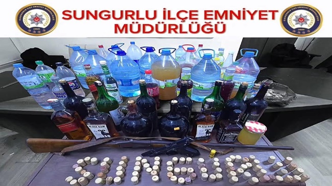 SUNGURLU’DA SAHTE ALKOL OPERASYONU!