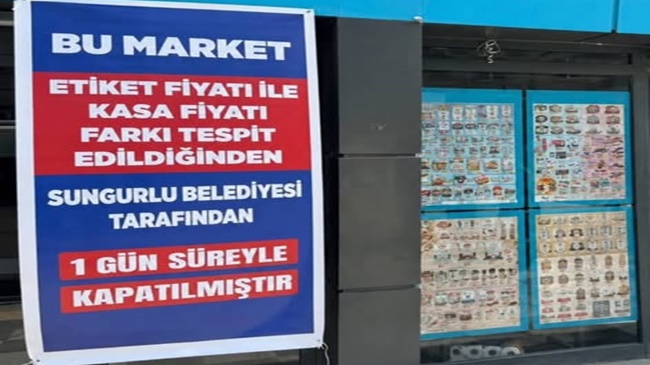 ZİNCİR MARKETE KAPATMA CEZASI