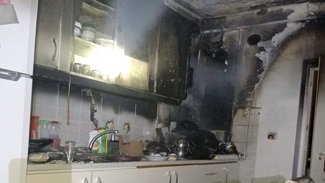 SUNGURLU'DA EV YANGINI KORKUTTU